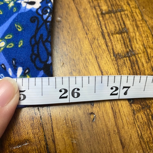 LuLaRoe Blue Yellow Floral One Size Leggings - Picture 8 of 8